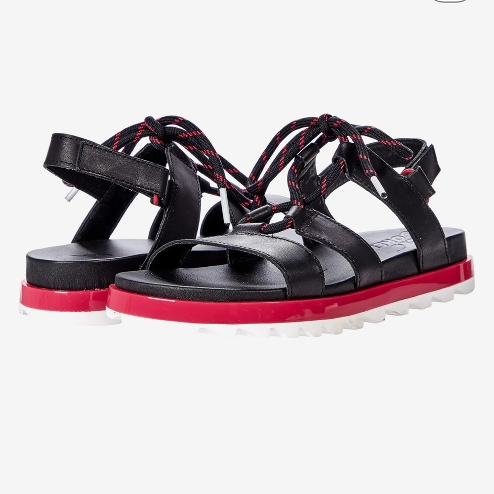 Sorel roaming lace sandal black pink shoe size 10.5 leather platform shoe